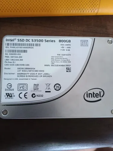SSD INTEL DC S 3500 800GB VEJA FOTOS