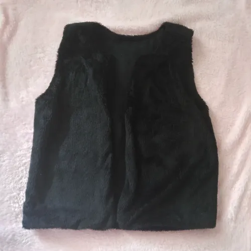 Colete infantil pelúcia preto