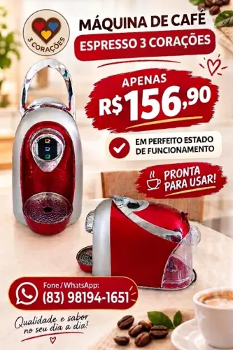cafeteira Espresso 3 corações