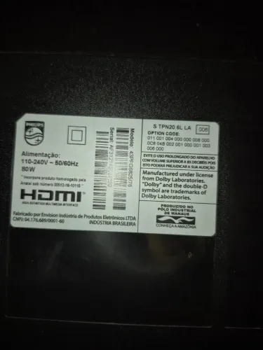 TV Philips 43" Full HD - COM DEFEITO NA TELA -