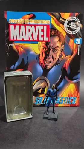 Miniatura Marvel Eaglemoss Sr. Fantástico - Perfeito + Fasc. 28 e Embalagem