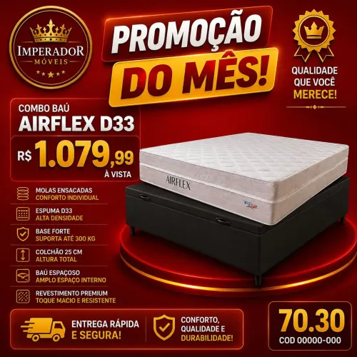 Cama Box com Baú Airflex D33