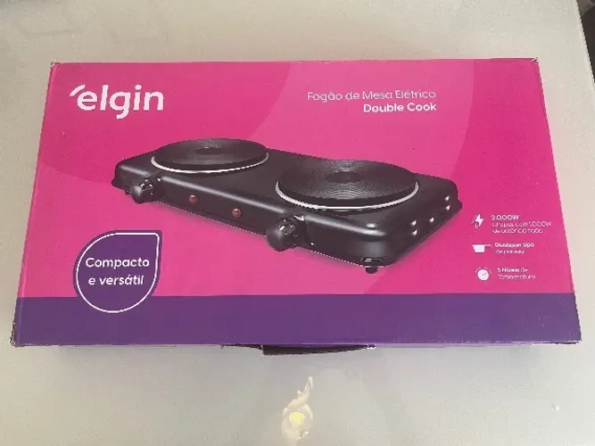 Fogão Elétrico de Mesa Portátil Elgin Double Cook 2 Bocas - 220V