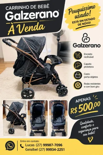Vendo carrinho de bebê Galzerano (usado)