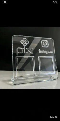 Placa acrílica para QR Code PIX e Instagran. 