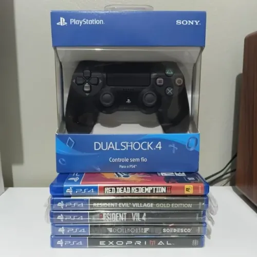 Combo Jogos e controle Playstation 4