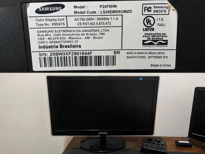 Monitor TV Samsung 24" Full HD P2470HN - Funcionando Perfeitamente