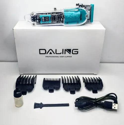 Maquina de cortar cabelo sem fio daling transparente