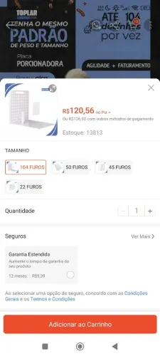 Placa porcionadora de brigadeiros