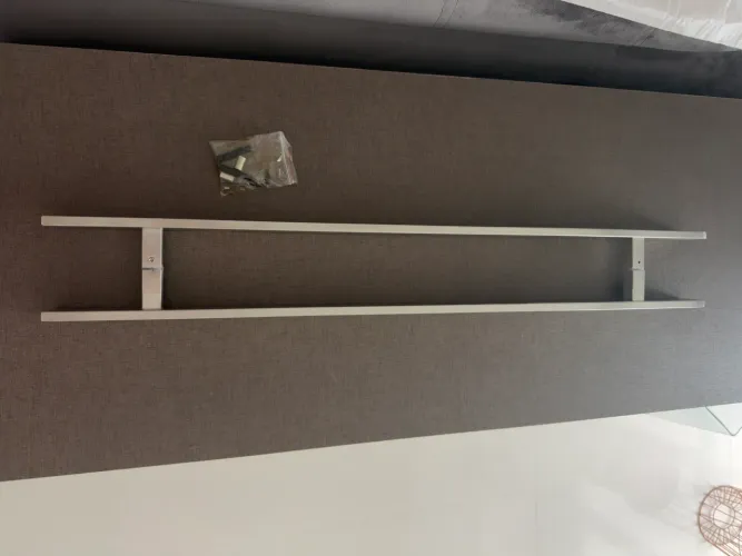 Puxador Porta Pivotante 1 Metro Inox Duplo Barra Chata - Novo na Caixa