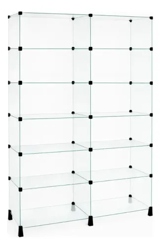Balcão De Atendimento Modulado Em Vidro 12 Vão 1,90x0,80x0,3