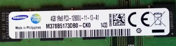 Memória RAM p/ PC - SAMSUNG - 1 pente de DDR3 1600 - 4 Gigas