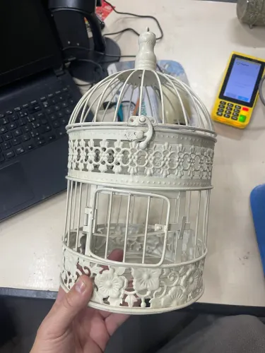 Gaiola pássaros de ferro arranjo decoração vintage 