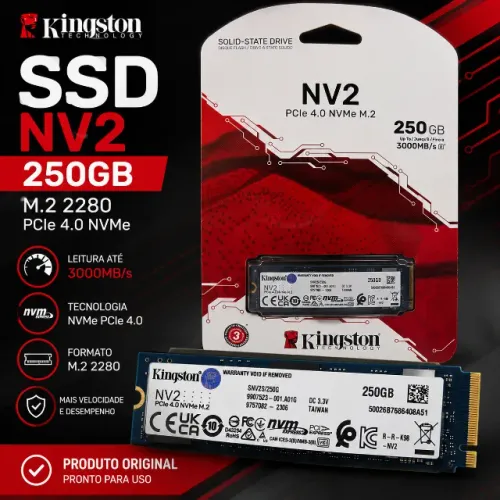 SSD Kingston NV2 250GB M.2 NVMe PCIe 4.0