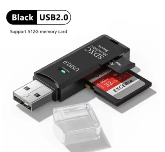 Leitor de Cartão USB Adaptador de Cartão de Memória TF com Design Portátil (Entrego)