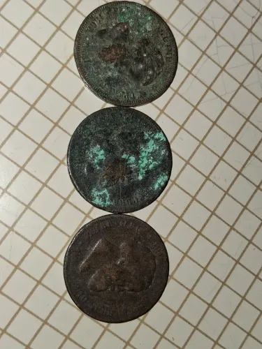 Lote de moedas antigas 10 Réis dom Pedro II de 1860