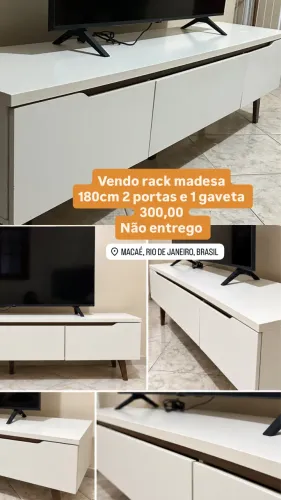 Rack madesa 180cm 2 portas 1 gaveta