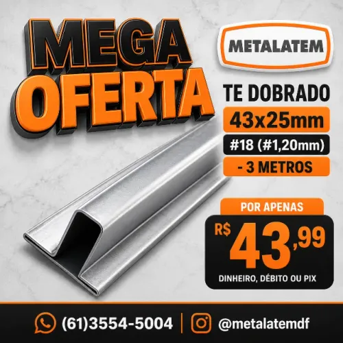 TE Dobrado 43x25mm #18 (#1,20mm) - 3 Metros