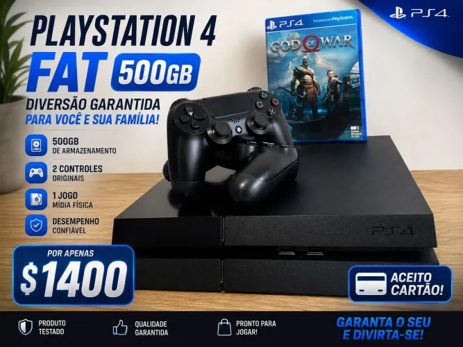 Ps4 fat + Controle Mais Jogos 