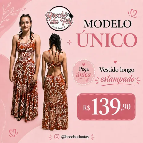 Vestido longo estampado