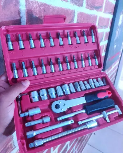 Kit Jogo De Ferramentas Catraca C/ Maleta 46 Peças - Novo<br>Maleta 46 Peças - Novo