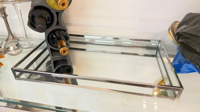 Bandeja espelhada cristal