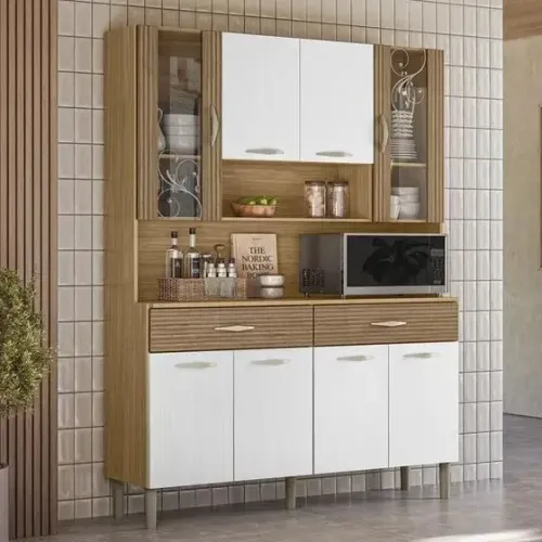 Armário de Cozinha Compacta 100% MDF 8 Portas 2 Gavetas Golden PLus