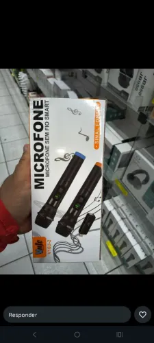 Microfone profissional duplo A pilha 