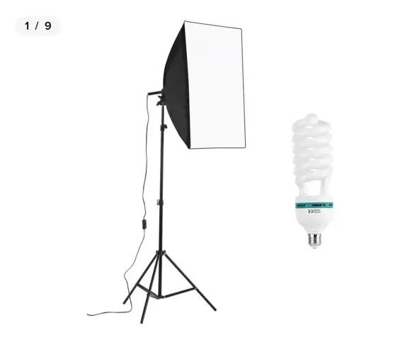 Softbox e tripes para fundo infinito.