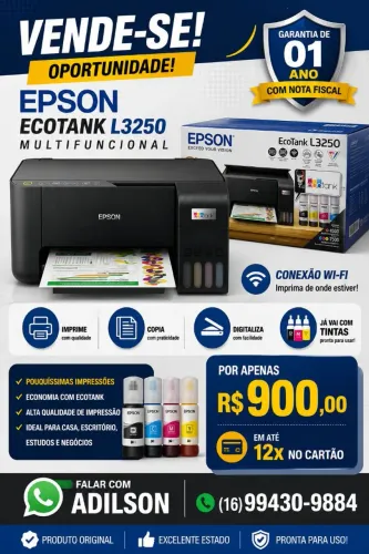 Impressora EPSON Multifuncional R$ 900,00 Garantia c/ NF