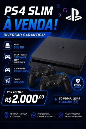 Ps4 slim 2 controles 500 gb