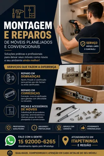 Montagem Manutenção de móveis planejados e convencionais