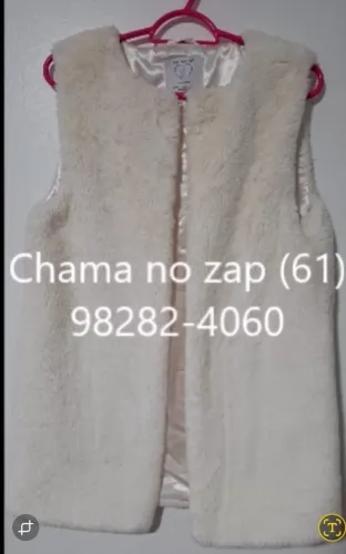 Colete infantil de pelo branco