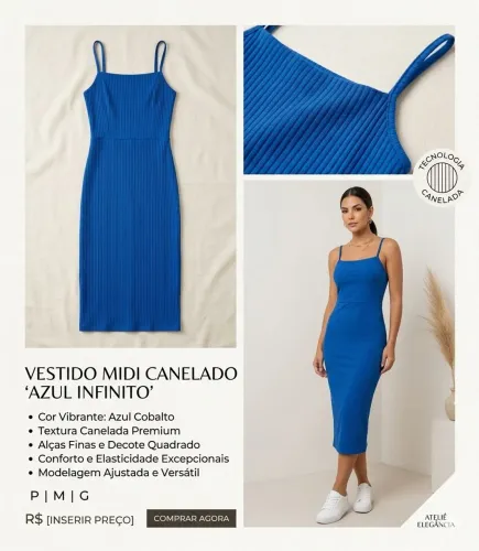 Vestido malha canelada 