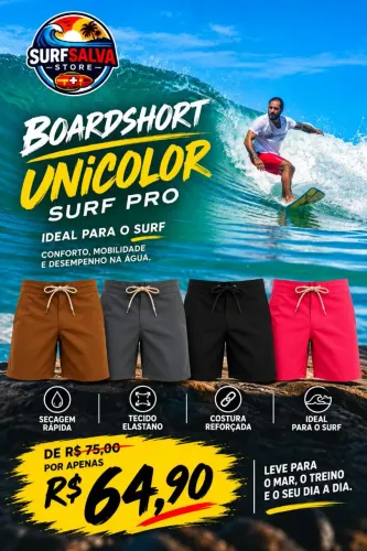 Boardshort Surf Pro Unicolor
