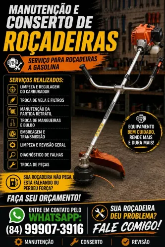 Conserto, revisão, manutenção de roçadeira motores 2 tempo