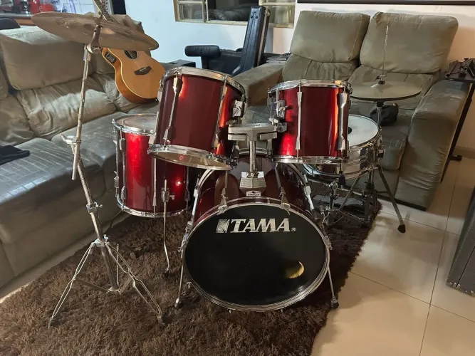 Bateria Tama Rockstar Dx Japonesa + Pratos E Hardcase