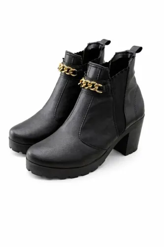 Bota 38 de salto médio quadrado corino - Marca Olzzy