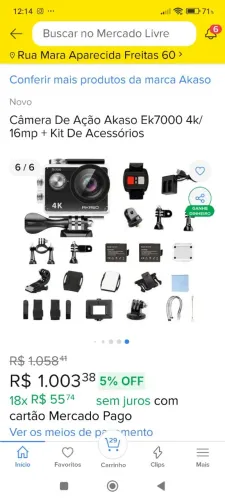 Vendo câmera Gol pro akaso completa com car memória 256 GB pau salf nova 700 ou troco por