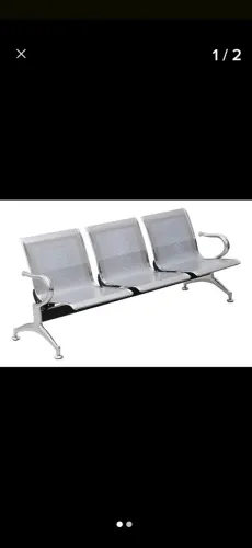 Cadeira longarina inox nova