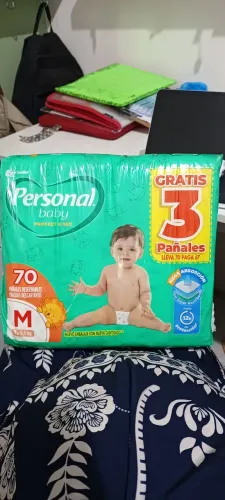 Fralda Personal M 70 unidades (próx. do vencimento)