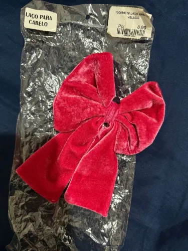 Laço rosa veludo em bico de pato