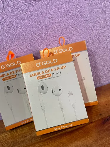 Fone de Ouvido A'GOLD FN-A18 (Conector Lightning / iPhone)