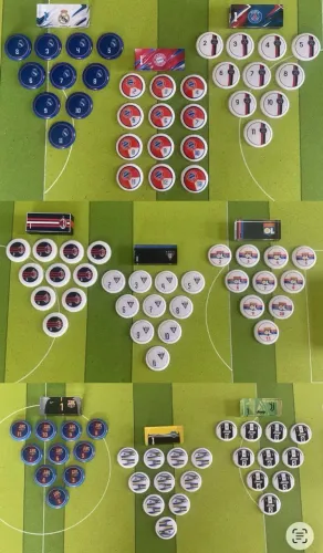 Lote com 9 times de futebol de botão vidrilha