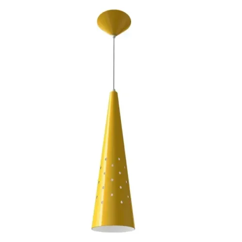 Kit 2 Pendente cone 35cm luminária em alumínio - amarelo