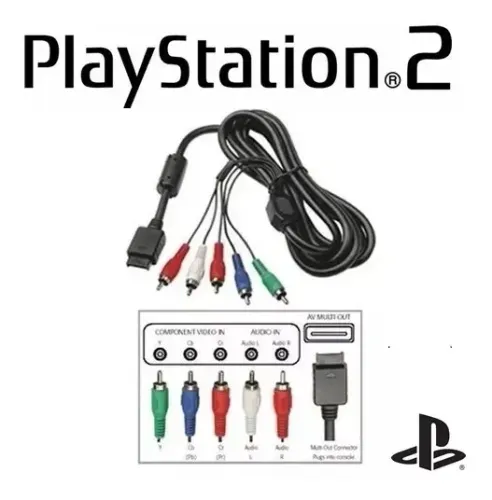 Cabo De Vídeo Componente Ps2 e PS3
