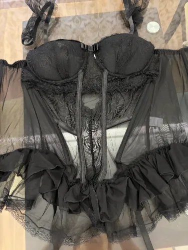 Conjunto corset completo corselet meia calça