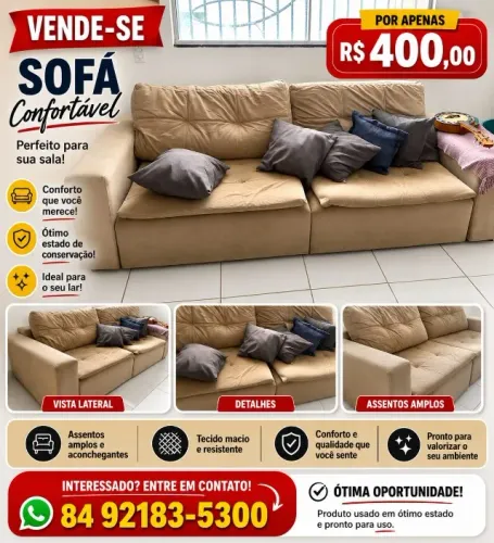 Sofá retrátil 2 lugares