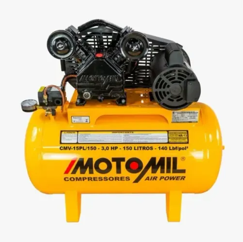Compressor de Ar Profissional 15 Pés 150 Litros 3HP Bivolt Motomil CMV-15PL/150