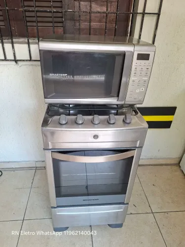 Fogão Brastemp 4 bocas inox + Micro-ondas Brastemp 20 litros inox - Guarulhos SP